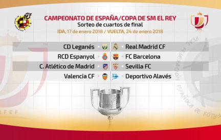 Resultado del sorteo de cuartos de final de Copa del Rey - AS.com Resultado del sorteo de cuartos de final de Copa del Rey - AS.com